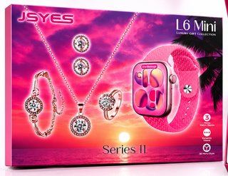 ساعت هوشمند JSYES مدل L6Mini Serie11 مجموعه هدیه صورتی