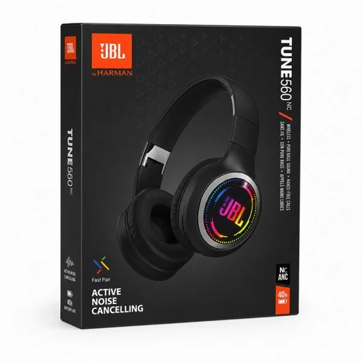 هدفون بلوتوثی طرح JBL Tune 560NC نویز کنسلینگ دار RGB دار